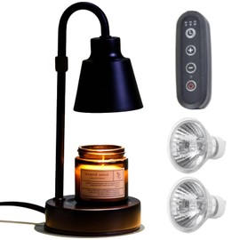 Candle Warmer Lamp with Timer&Height Adjustable&Dimmable, Electric Candle Warmer Without The Flame Fits All Candles for Bedroom/Kitchen/Living Room- Home Decor Gift (Mini Black)