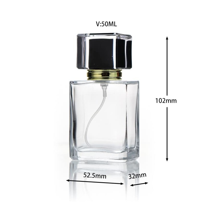Enslz 50ml 1.7 OZ Refillable Glass Perfume Bottles Empty Travel