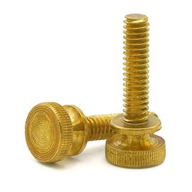 Knurled Head Thumb Screws - Solid Brass Machine Screws - #10-24 x 3/4" Qty 25