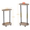 LOAKEKEL Narrow Side Table, 2-Tier Oval Drink End Table with