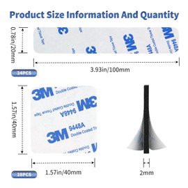 52 Pcs Double Sided Adhesive Pads, Two Sided AdhesiveTape,Double Sided Mounting Tape Heavy Duty for Walls,Hanging,Mirrors,Heavy Objects