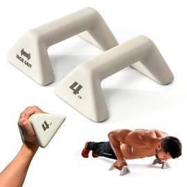 Push Up Bars Strength Training For Handstands,Full Planche & Dips, Calisthenic, Gymnastic, Anti-Slip, Anti-Roll, Thick Handles, Free Weights, Ergonomic Hand Weights for body work out at home,apricot