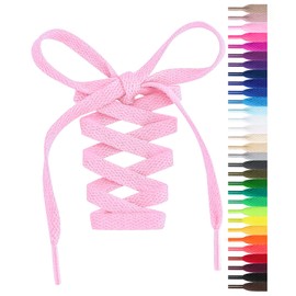 Handshop Flat Shoelaces 5/16" - Shoe Laces Replacements For Sneakers and Athletic Shoes Boots Pink 122cm