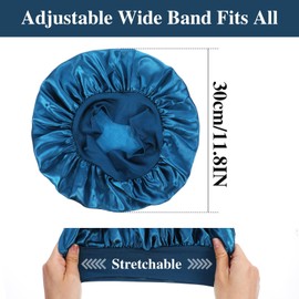 12pcs Large Satin Bonnets for Sleeping, Silky Hair Bonnet for Black Women Braid Curly Hair