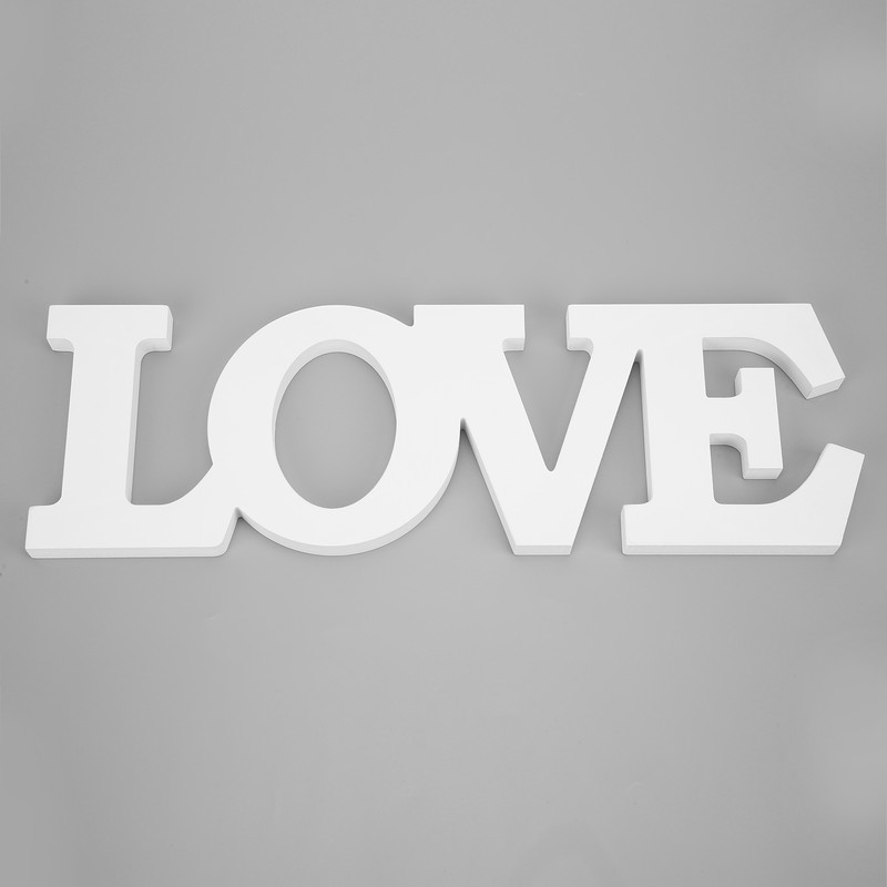 Wood Love Sign White One Piece Design Exquisite Beautiful Wooden