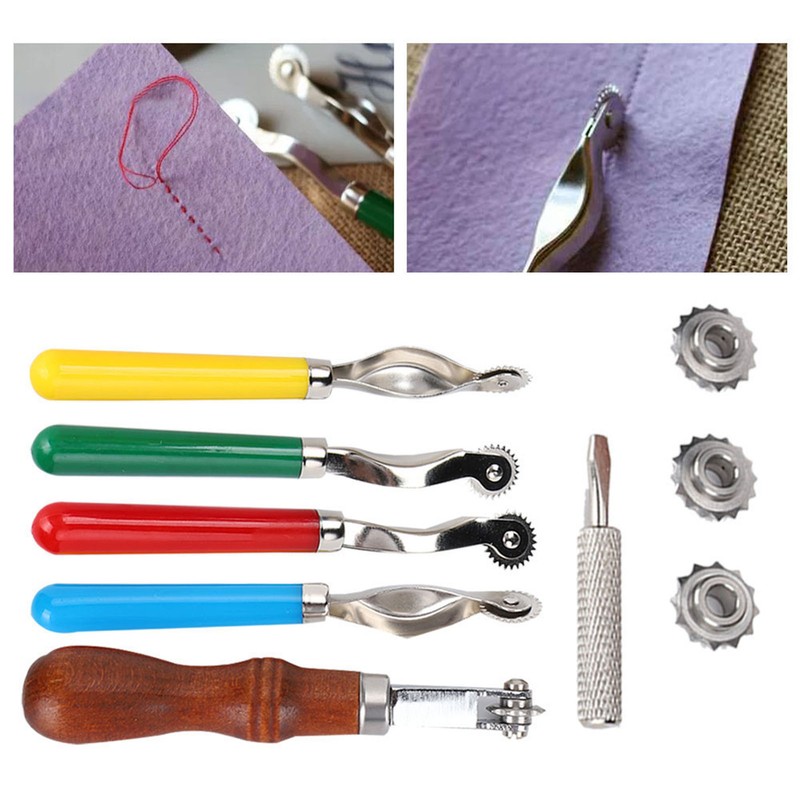 5Pcs Leather OverStitch Marking Wheel Handcrafted Scribe Point Make Tool