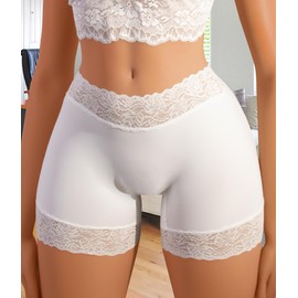 Hibluco Seamless Shaping Slip Shorts Under Dress Lace Boxers Panties For Women