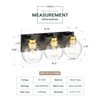 METWET Bathroom Light Fixtures, 3-Light Black and Gold Bathroom Vanity