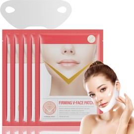 Soleneva 5PCS Doppelkinn Entferner Gesichtsmaske, Doppelkinn Maske mit Hyaluronsäure, V-Line Lifting Tuchmasken für Kinn & Hals, Anti Falten & Feuchtigkeitsspendend, Face Tape für Gesichtsstraffung