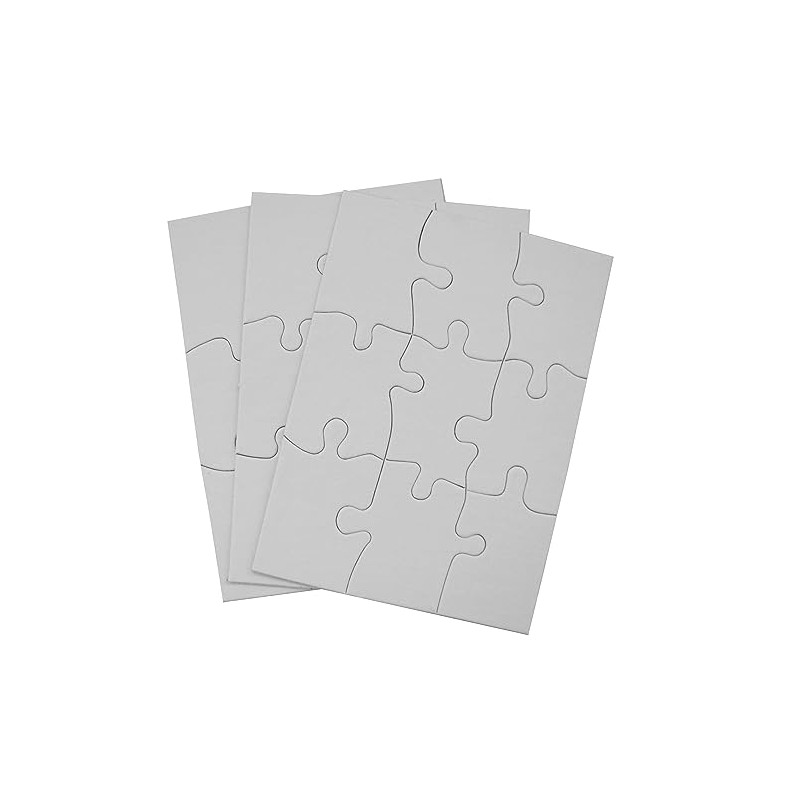 Inovart Puzzle-It 9-Piece Blank Puzzle, 12 Puzzles Per Package, 4"