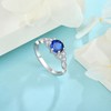 Inpasne Sapphire Ring for Women 925 Sterling Silver Engagement Promise