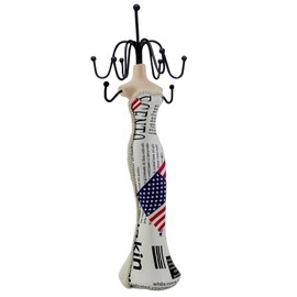 Jewelry Mannequin Stand Dress Mannequin Necklace Bracelet Display Holder Organizer (Black)