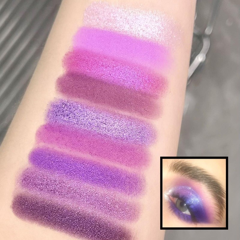 Purple Eyeshadow Palette, Pink Make-Up Palettes Shimmer Eye Shadow, Highly