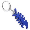 Komonee Fish Bone Blue Bottle Opener Key Chain Metal Dead