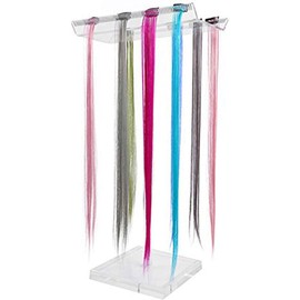 Soporte de Extensión de Cabello Acrílico de Exhibición de Sección Transparente para Salón de Belleza