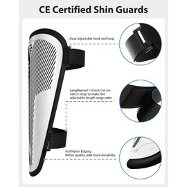 Upgraded Soccer Shin Guards Kids Youth, CE Certified AirsFish Shin Pads Protection Gear for 2-18 Years Old Boys Girls Teenagers EVA High Impact Resistant Breathable Comfortable 1 Pair White+Black XS