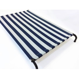 ClicksEZ One Size Fits All: Dog Pet Bed Blue White Nylon Mesh with Heavy Duty Steel Metal Frame for Small, Medium and Large Size Dogs (42''x28'')