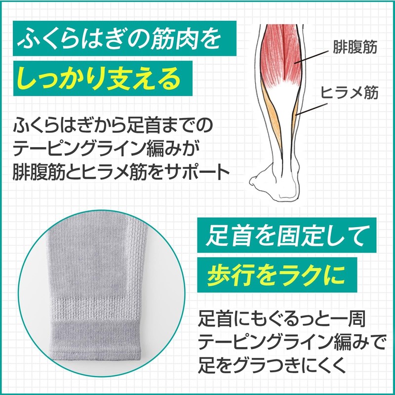 コモライフ 足快ふくらはぎサポーター 1足入 ふくらはぎ サポーター 着圧 フリーサイズ 歩行 立ち仕事