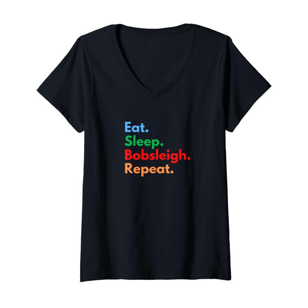 Womens Eat Sleep Bobsleigh Repeat for Bobsleigh and Winter Lovers
