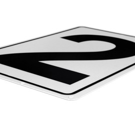 Kichwit Metal House Numbers Address Sign Reflective Aluminum Mailbox Number, 10 x 7 Inches, Number 2