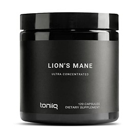 Toniiq Extracto concentrado de ultra alta resistencia de 18,000 mg, fabricado con melena de león orgánica, 30 polisacáridos, altamente concentrado y  