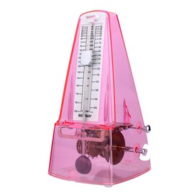 High Accuracy Mechanical Metronome with Audible Click and Bell Ring (Transparent Pink)