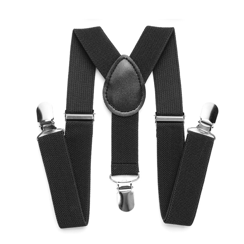 FACATH Boys' Braces Bow Tie Set, black