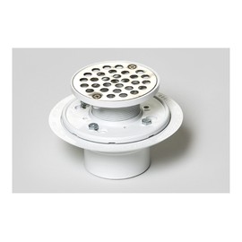Plastic Oddities No Caulk Low Profile Bolt Down Shower Drain; NC406; for Tile, Granite, Marble, Stone-Like Showers; Fits Over 2-inch Pipe; Made in The USA