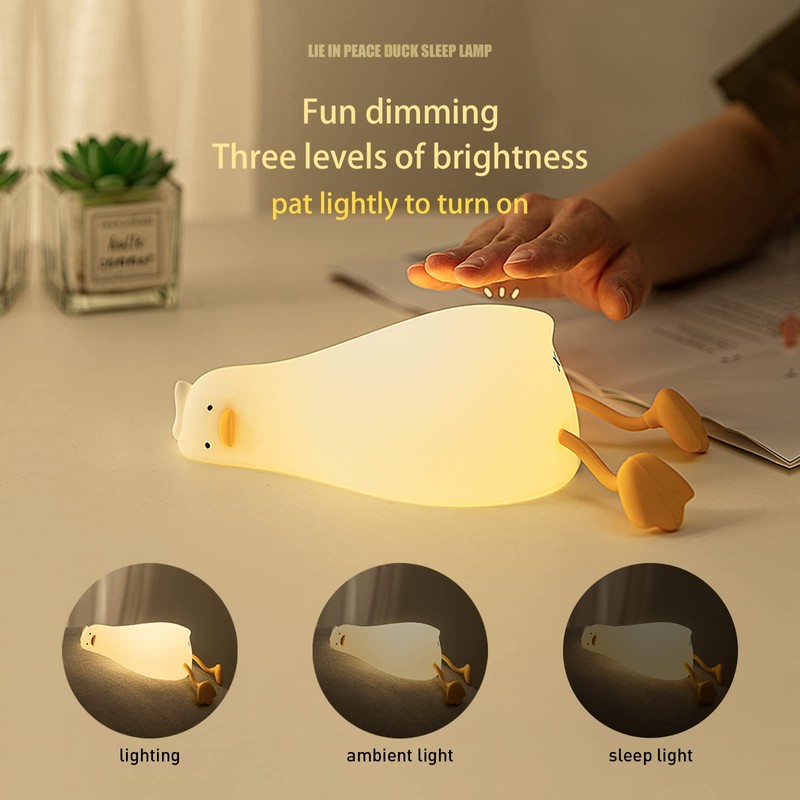 MUID Benson Lying Flat Duck Night Light, LED Squishy Duck