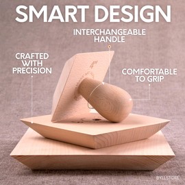 Byllstore 3-Pack Square Pottery Molds | Create Bowls & Plates | 4″, 6″ & 8″ Ceramic Tops | Interchangeable Handle