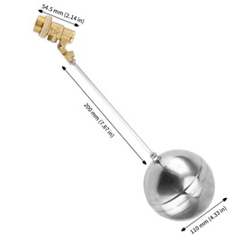 JAPCHET 4 Pcs Stainless Steel Float Ball Valve, 3/4 Inch DN20 Adjustable Water Tank Floating Ball Valve Switch, Automatic Brass Toilet Valve Float Valves for Stock Tank Pool Water Level Control