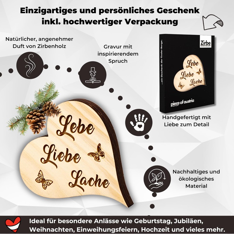 sagl.tirol Pine Heart Mini Live Love Laughter