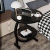 Serxis C-Shaped End Table,2 Tiers Round Side Table,Sofa Small Side