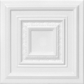 A La Maison Ceilings R31 Chestnut Grove Foam Glue-up Ceiling Tile (128 sq. ft./Case), Pack of 48, Plain White