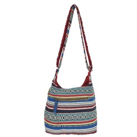 Sunsa Damen Umhängetasche. Hobo Tasche aus gewebter Baumwolle mit verstellbare Henkel. Crossbody Schultertasche mit Streifen Design. Geschenkideen für Frauen