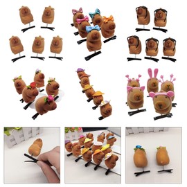 5PCS Adorable Capybaras Hairpins Plush Cartoon Hair Clip Unique Animal Hairpiece Suitable for School and Casual Outings