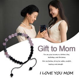 Thank You Gifts for Mom Morse Code Bracelet for Mother Birthday Christmas Gifts from Daughter Son Mother Appreciation Gifts for Mom Mommy Long Distance Gifts for Mom