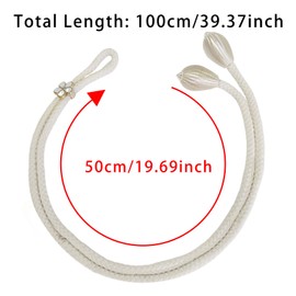 6 STK Vorhang Raffhalter für Vorhänge, Vorhang Halterung Seil, Gardinenhalter, Verstellbare Vorhanghalter, Handgewebt Baumwolle Gardinen Halterung, Gardinen Raffhalter Curtain Tiebacks(Beige)