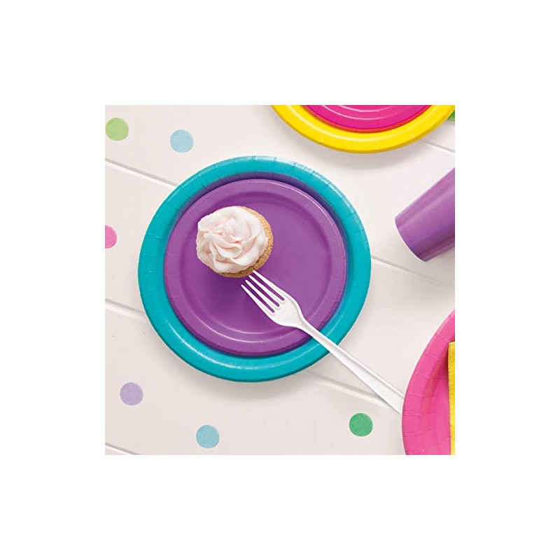 Unique 34474 tableware 7" Round Dessert Plates | Pretty Purple