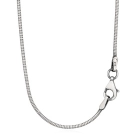 NKlaus 45 cm Snake Chain 925 Silver Elegant Necklace Filigree Width 1.2 mm Necklace 5.01 g Heavy 13868, Sterling Silver