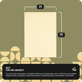 Netuno 50 Sheets of Craft Paper Ecru DIN A4 210 x 297 mm 80 g Circolor Jasmine Coloured Paper A4 Ecru Coloured Paper Printer Paper Environmental Office Paper Printable Coloured Paper Eco