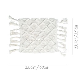 Honra Newborn Photo Props for Photography Baby Photoshoots Rug Posing Macrame Blanket (White A)
