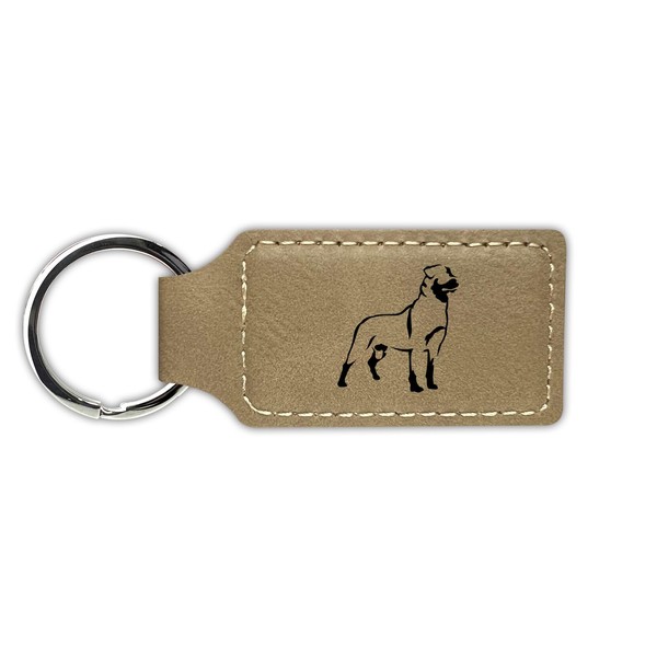 Mister Petlife Rottweiler Keychain Leatherette Rectangle - Laser Engraved -