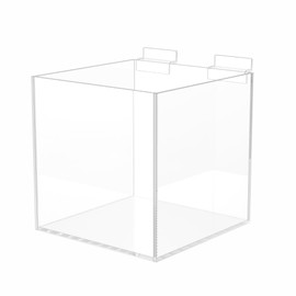 8" Slatwall Retail Bin Clear Acrylic Merchandise Storage Cube Retail Counter Top Space Saver Display Caddy by Marketing Holders