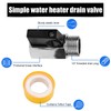 RV Hot Water Heater Replacement Drain Valve, Brass 1/2" RV