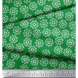 Soimoi Green Heavy Canvas Fabric Geometric Mandala Print Fabric by The Yard 58 Inch Wide
