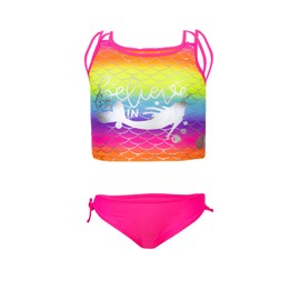 Maui AND Sons Traje de Baño Tipo Bikini para Niña, Juvenil y Moderno con Increíbles Diseños Estampados. (rosa2 4)