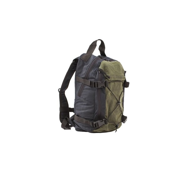 Grey Ghost Gear Throwback Tactical Backpack, Black/Olive Drab, Length-15â€ Width-9â€ Depth-6â€