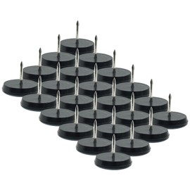 Bivethoi 1" Nail on Furniture Sliders (24 Pack) - Heavy Duty PTFE Chair Leg Slider Glide Wooden Furniture Movers - Easy & Safe Floor Protector, Grey