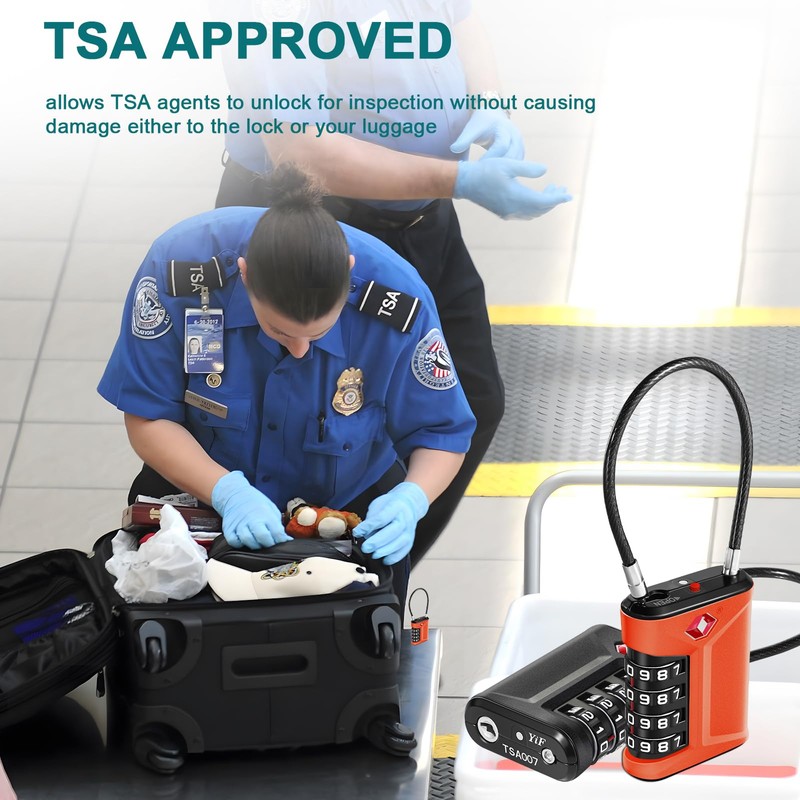 ZHEGE TSA Approved Luggage Locks with Open Alert Indicator, Suitcase